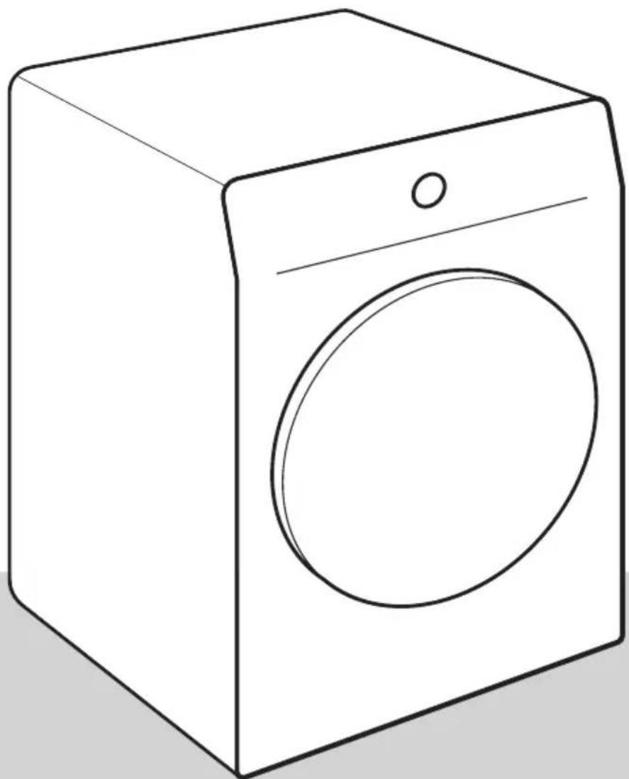 Line drawing of a simple washing machine with no text or symbols.