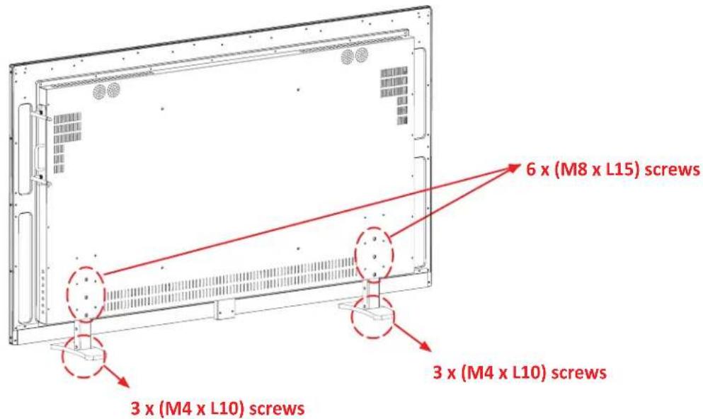 3 x (M4 x L10) screws 3 x (M4 x L10) screws 6 x (M8 x L15) screws 3 x (M4 x L10) screws