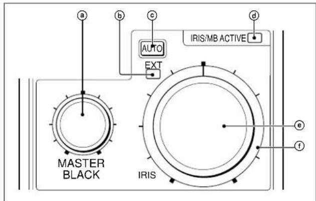 a b c d AUTO EXT IRIS/MB ACTIVE e f MASTER BLACK IRIS