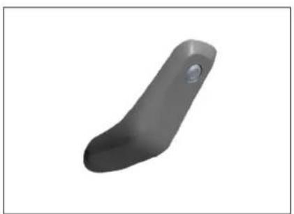 3D rendered image of a gray ergonomic handle or knob (no text or symbols)
