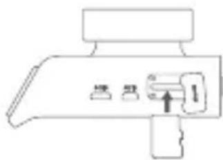 Diagram showing a device with labeled buttons and directional arrows, likely indicating a process or control mechanism.