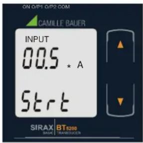 ON O/P1 O/P2 COM CAMILLE BAUER INPUT 00.5 * A Start SIRAX BT5200 BASIK TRANSDUCER