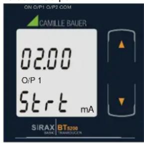 ON Q/P1 Q/P2 COM CAMILLE BAUER 02.00 O/P 1 Start mA SIRAX BT5200 BANK TRANSOLICER