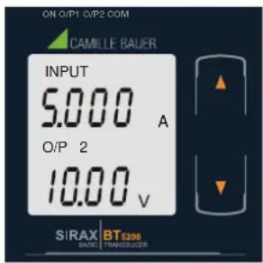 ON O/P1 O/P2 COM CAMILLE BAUER INPUT 5.000 A O/P 2 10.00 V SIRAX BT5200 BASE TRANSDUCER