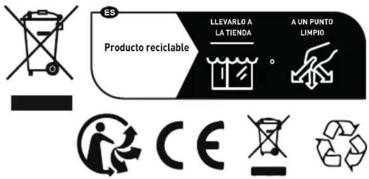 ES. Produit recyclable. À déposer en magasin ou en point propre. CE.