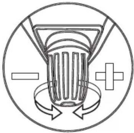 Pure mechanical diagram showing a gear or cam mechanism inside a circle, with no text, numbers, or symbols.