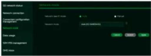 5G network status Network's connection Connection configuration management Network mask Data size SD4 PSX management SDC mask Software icons Network's best icon Data Network mask Auto (OS) MACS/ACS Cancel Help