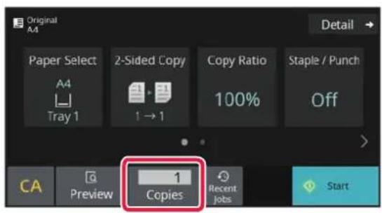 Original A4 Paper Select 2-Sided Copy Copy Ratio Staple / Punch Tray 1 1 → 1 100% Off > CA Preview Copies Recent Jobs Start