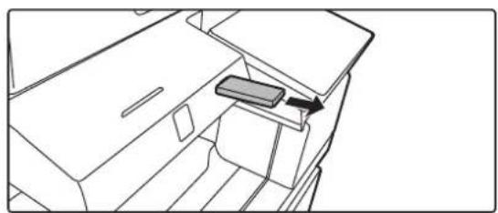 Line drawing of a mechanical device with a handle and internal components (no text or symbols)