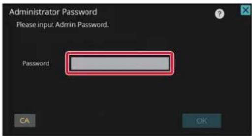 Administrator Password. Please input Admin Password. Password. CA. OK