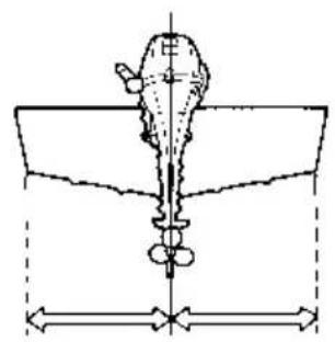 Technical line drawing of a mechanical component with dimension lines (no text or symbols)