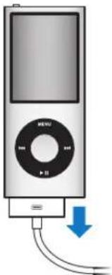 Illustration of a vintage-style music player with a control knob and blue download arrow (no text or symbols)