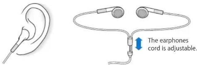The earphones cord is adjustable.