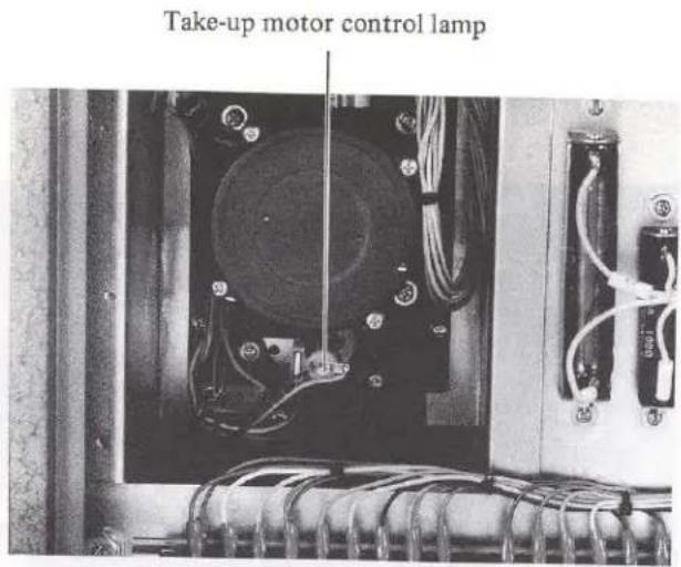 Take-up motor control lamp
