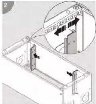 Technical diagram showing a device with labeled components and directional arrows, including a magnified inset view of the component.