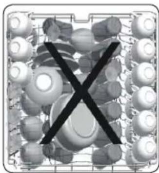 Black X symbol crossed over a grid of circular objects.