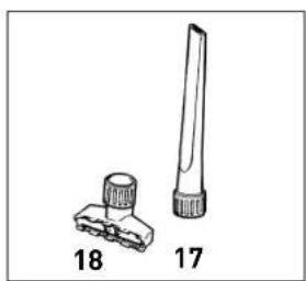 Illustration of two mechanical components labeled 18 and 17, with no visible text or symbols on the objects themselves.