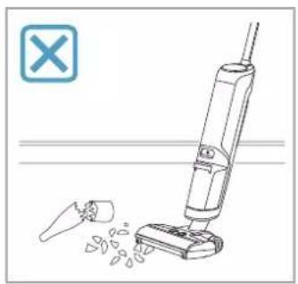 Dessin au trait d'un aspirateur avec un vaporisateur et un sac en plastique, sans texte ni symboles.