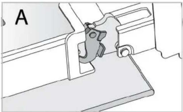 Technical line drawing of a mechanical clamp or bracket assembly (no text or symbols).