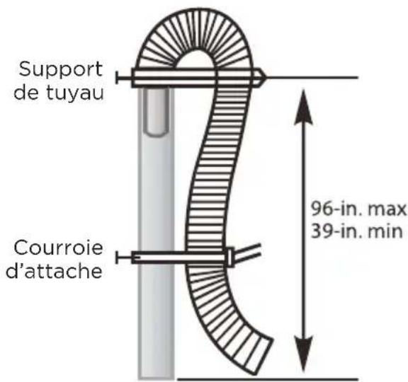 Support de tuyau Courroie d'attache 96 po max 39 po min