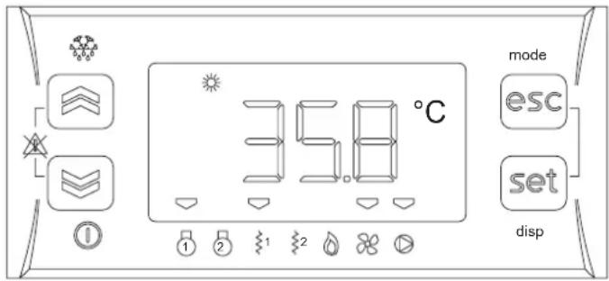 mode esc set disp 35.8 °C ① ② ③ ④ ⑤