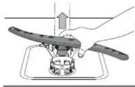 Illustration of a hand using a tool to press or install a cylindrical component on a heating pot (no text or symbols visible)