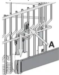 Technical diagram showing electrical connections and labeled components, likely from an engineering or mechanical assembly.