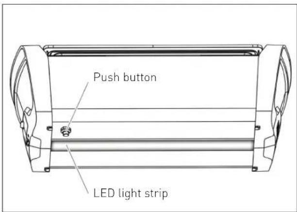 Push button LED light strip