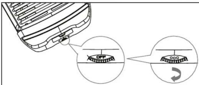 Diagram showing a car air conditioner with labeled parts and directional arrows indicating motion or adjustment.