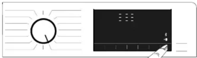 Diagram showing a circular switch and a digital display with control buttons, likely illustrating an electrical or electronic control interface.