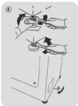 Diagram illustrating a mechanical or electrical operation with labeled steps and directional arrows indicating motion.