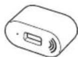 Diagram of two electronic devices with a USB port and signal icon, no text or symbols present
