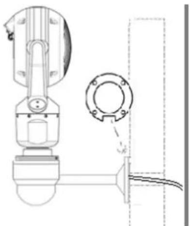 Technical line drawing of a mechanical assembly with no visible text or symbols