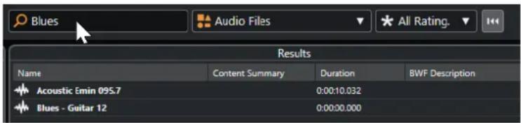 STEINBERG Cubase AI 12 - Lancer une recherche textuelle - 1