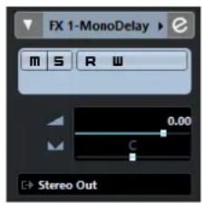 FX 1-MonoDelay m S R W 0.00 Sortie stéréo