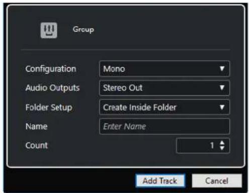 STEINBERG Cubase AI 12 - Boîte de dialogue Ajouter une piste - Groupe - 2