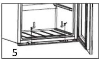 Technical line drawing of a cabinet or enclosure with internal components and a door opening (no text or symbols)