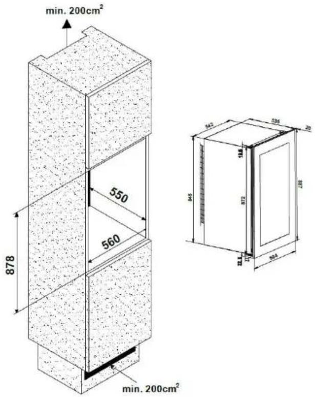 min. 200cm² 550 560 878 min. 200cm² 542 536 29 118 872 117 864