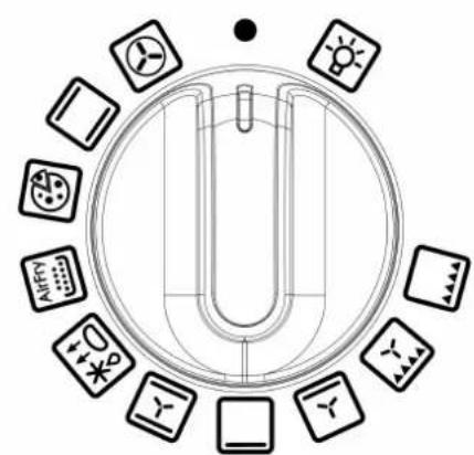 Circular diagram with central U-shaped structure surrounded by icons representing medical or industrial components (no text or labels)
