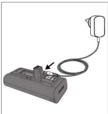 Diagram of a device with a cable and connector, no text or symbols present.