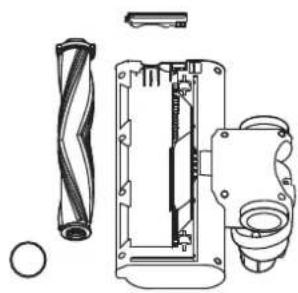 Technical line drawing of a mechanical assembly with internal components (no text or symbols)