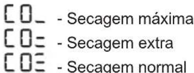 C0_ - Secagem máxima C0= - Secagem extra C0= - Secagem normal