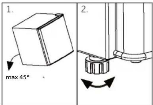 1. max 45° 2.