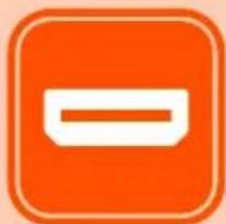 Orange square icon with a white horizontal bar symbol in the center (no text or numbers)