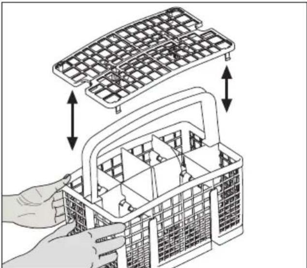 Illustration of hands assembling a plastic basket with grid patterns (no text or symbols)