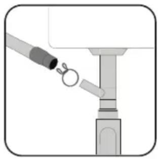 Diagram of a mechanical assembly with a tool and bracket (no text or symbols)