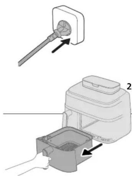 PHILIPS NA555 - Cuisson à l'air dans la grande cuve avec le tableau des aliments - 1