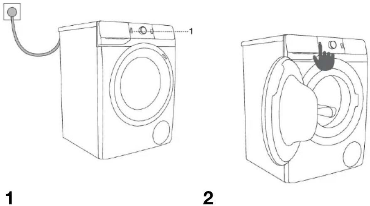 HISENSE WF3V843BB - Mise en marche du lave-linge - 1