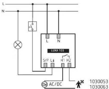 L, N, LUXA 103, S/P L H1 H2, AC/DC, 1030053, 1030063