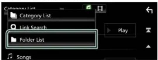 JVC KW-M595DBT - Recherche de dossier - 1